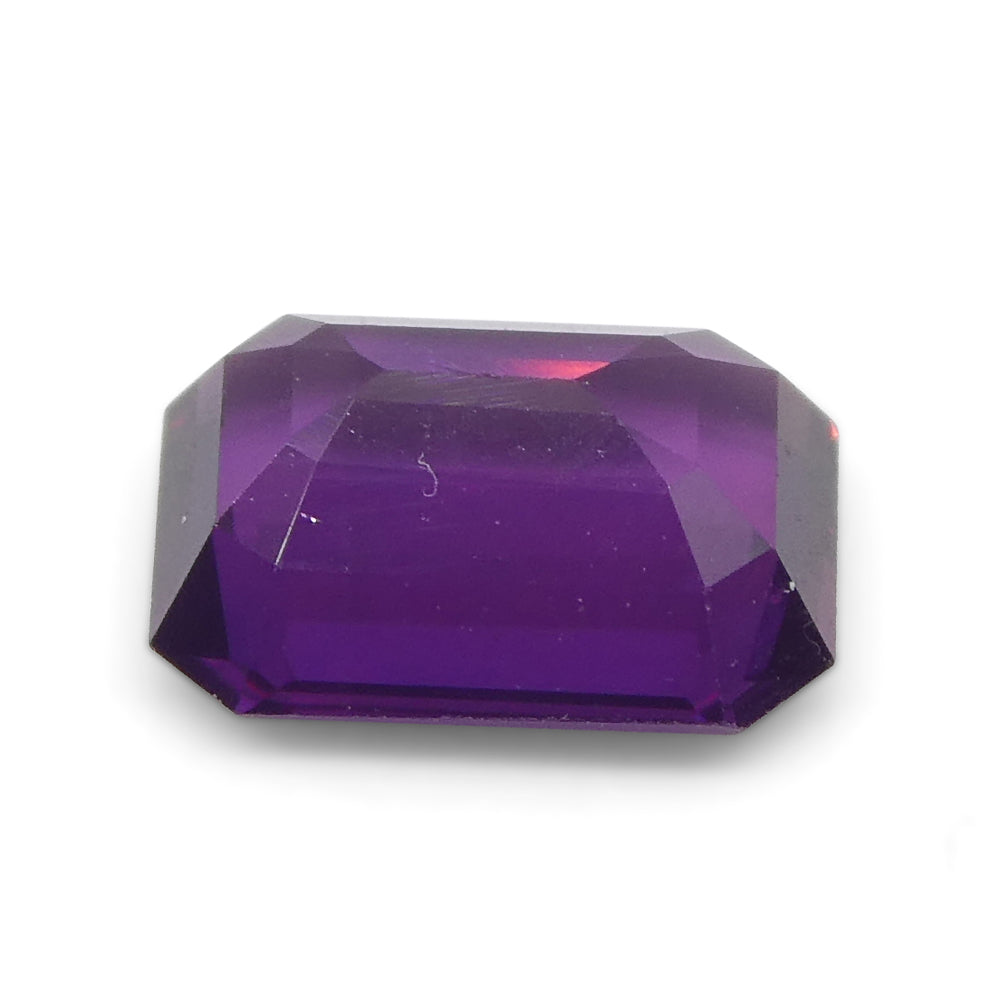 0.95ct Emerald Cut Purple Sapphire from East Africa, Unheated - Skyjems Wholesale Gemstones