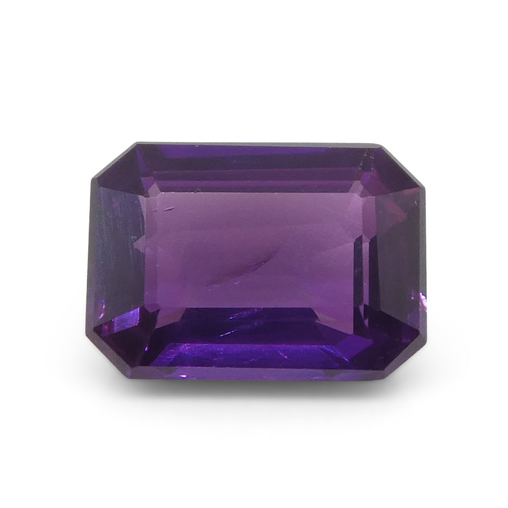 0.95ct Emerald Cut Purple Sapphire from East Africa, Unheated - Skyjems Wholesale Gemstones