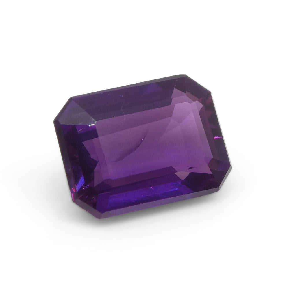 0.95ct Emerald Cut Purple Sapphire from East Africa, Unheated - Skyjems Wholesale Gemstones