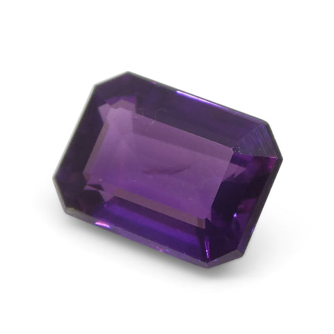 0.95ct Emerald Cut Purple Sapphire from East Africa, Unheated