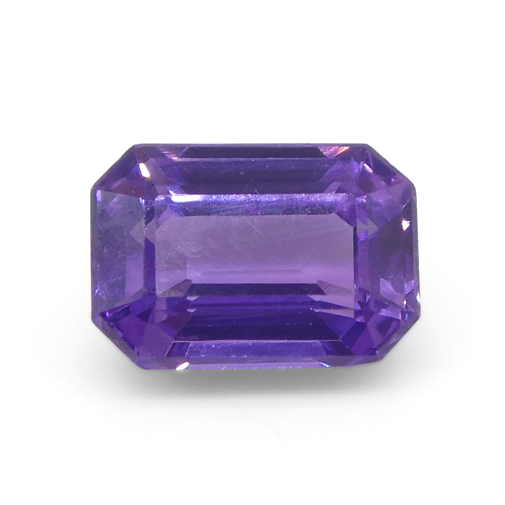 0.8ct Emerald Cut Purple Sapphire from East Africa, Unheated - Skyjems Wholesale Gemstones