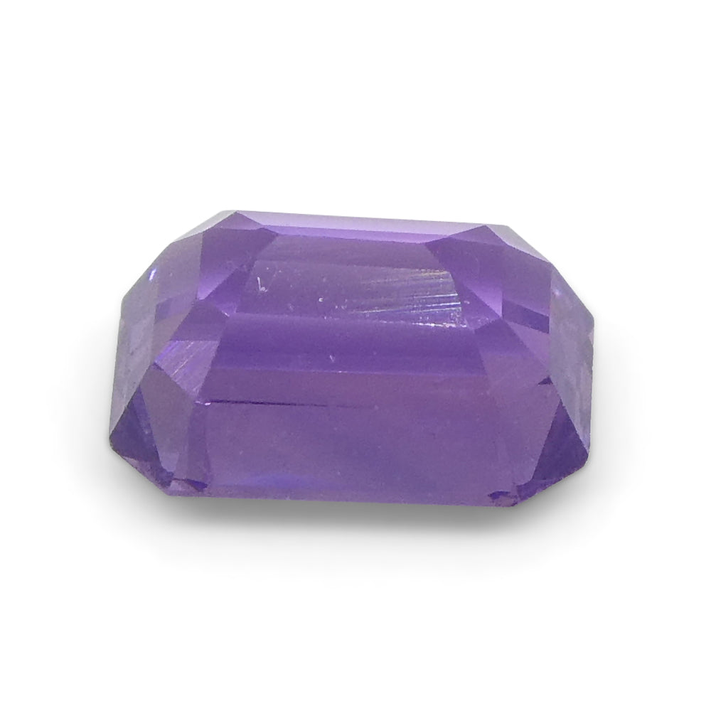 0.8ct Emerald Cut Purple Sapphire from East Africa, Unheated - Skyjems Wholesale Gemstones