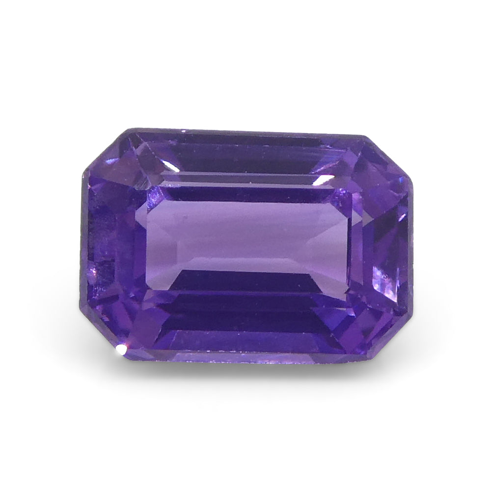 0.8ct Emerald Cut Purple Sapphire from East Africa, Unheated - Skyjems Wholesale Gemstones