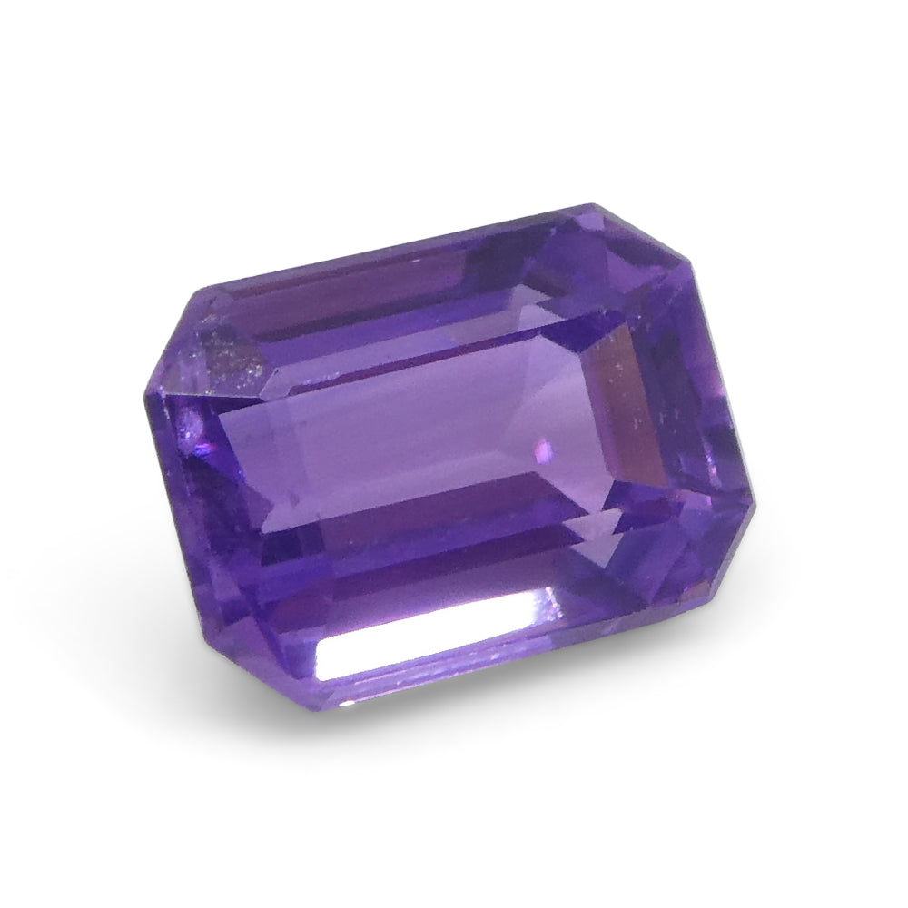 0.8ct Emerald Cut Purple Sapphire from East Africa, Unheated - Skyjems Wholesale Gemstones