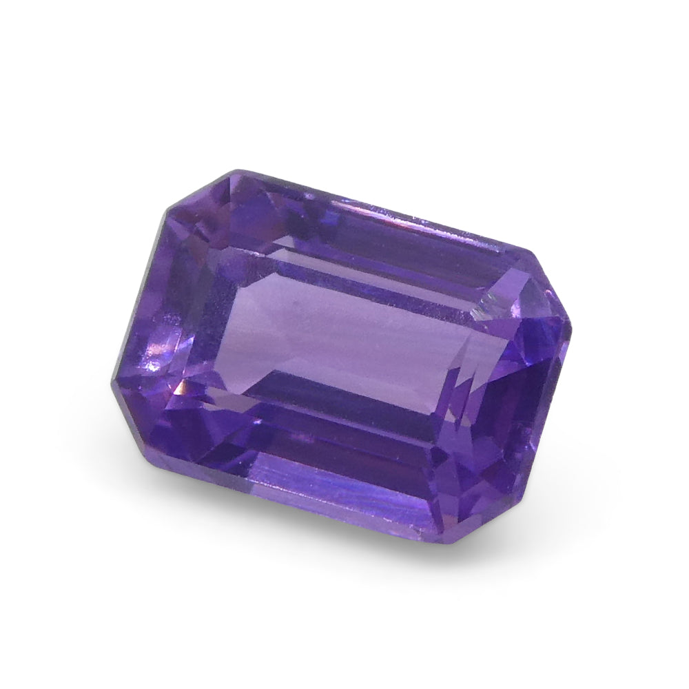 0.8ct Emerald Cut Purple Sapphire from East Africa, Unheated - Skyjems Wholesale Gemstones