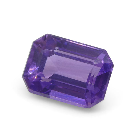 0.8ct Emerald Cut Purple Sapphire from East Africa, Unheated