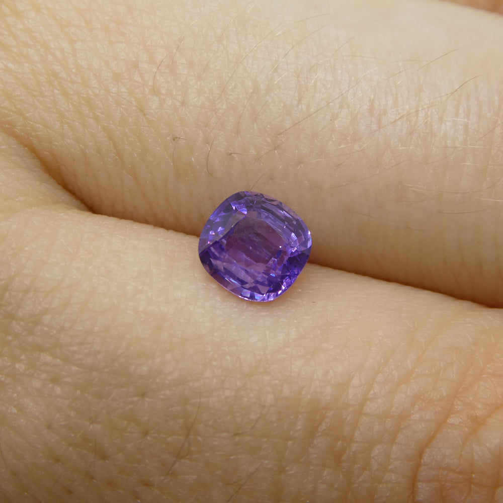 0.87ct Square Cushion Purple  Sapphire from East Africa, Unheated - Skyjems Wholesale Gemstones