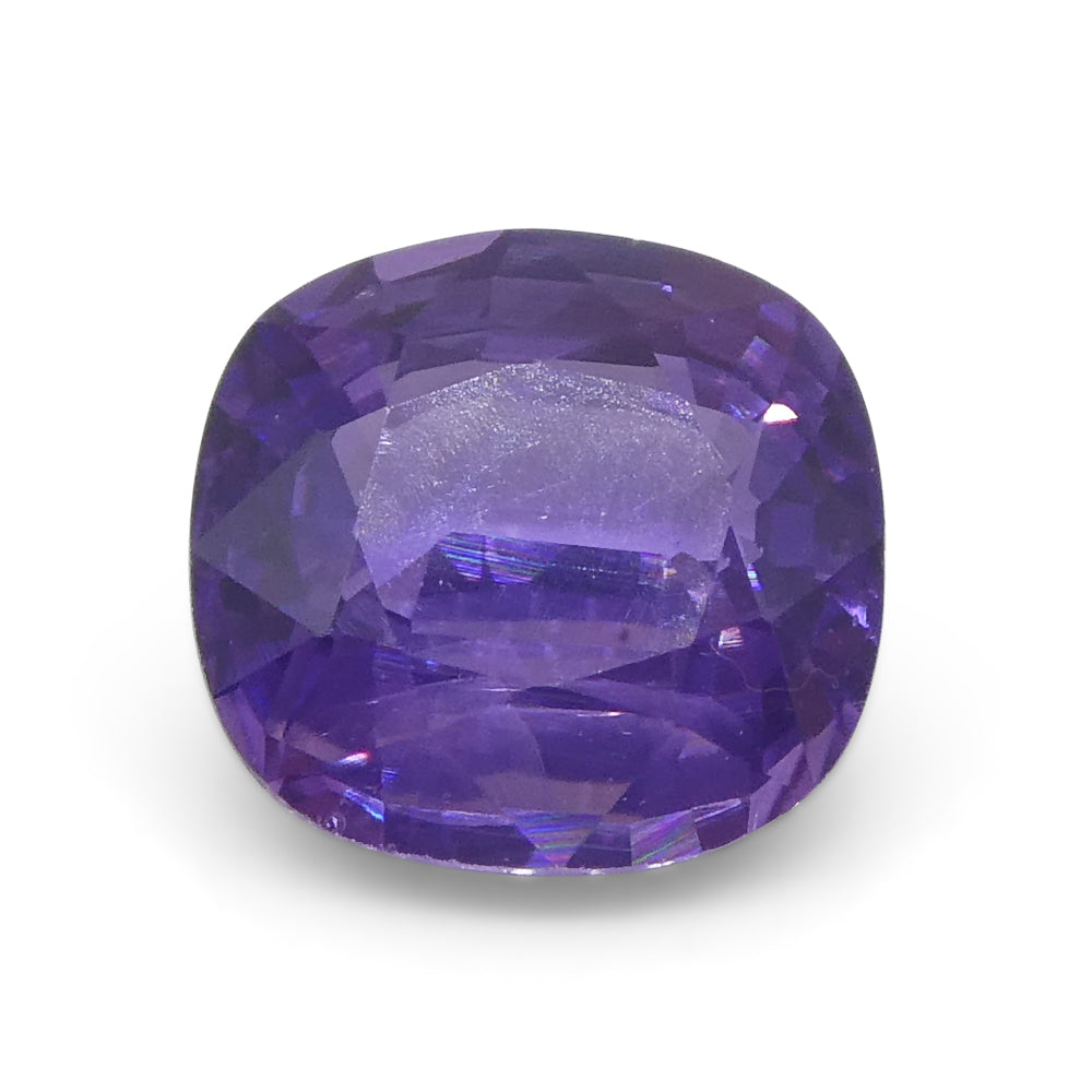 0.87ct Square Cushion Purple  Sapphire from East Africa, Unheated - Skyjems Wholesale Gemstones