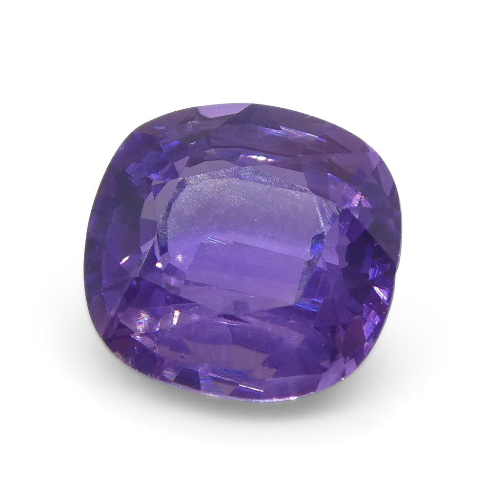 0.87ct Square Cushion Purple  Sapphire from East Africa, Unheated - Skyjems Wholesale Gemstones