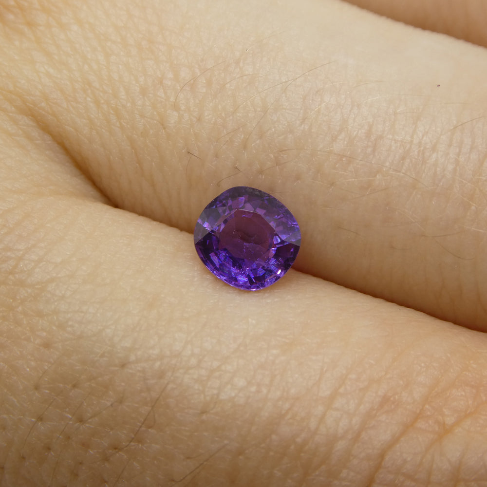 0.97ct Cushion Purple  Sapphire from East Africa, Unheated - Skyjems Wholesale Gemstones