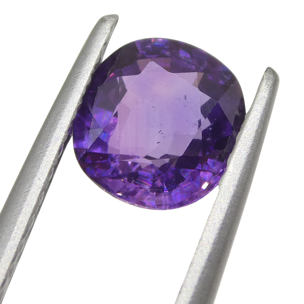 0.97ct Cushion Purple  Sapphire from East Africa, Unheated - Skyjems Wholesale Gemstones