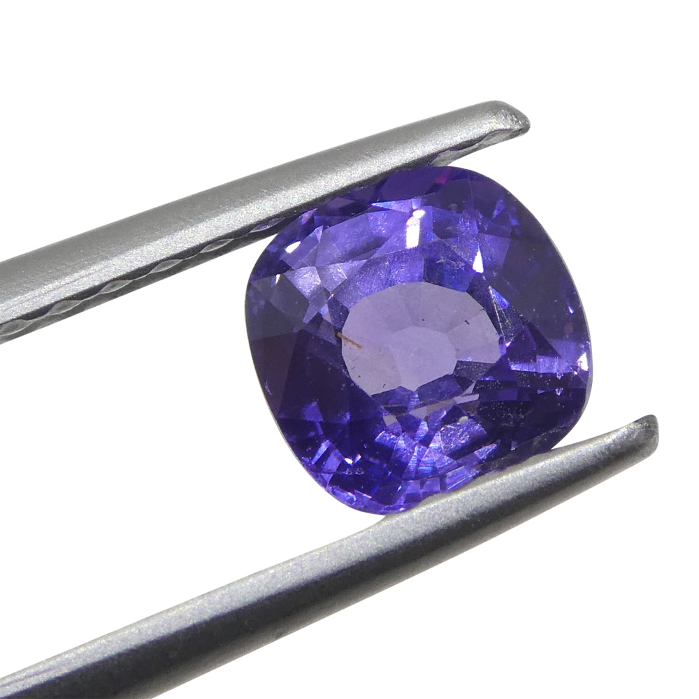 0.96ct Square Cushion Purple Sapphire from East Africa, Unheated - Skyjems Wholesale Gemstones