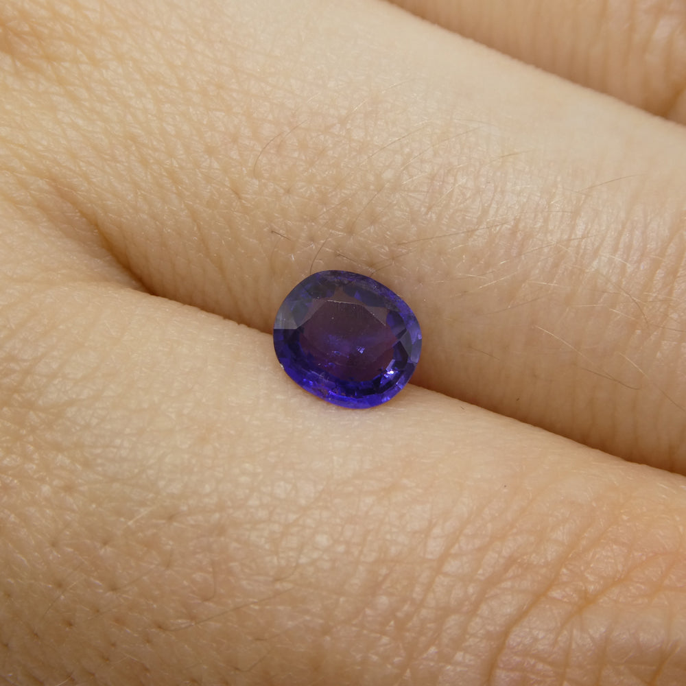 0.98ct Oval Purple Sapphire from East Africa, Unheated - Skyjems Wholesale Gemstones