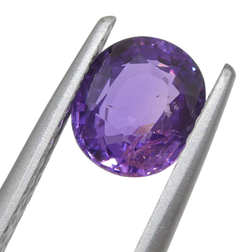 0.97ct Unheated Purple Cushion Sapphire from East Africa, premium gemstone by SkyJems Canadian gem specialists