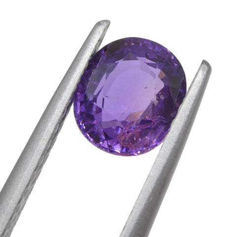 0.97ct Cushion Purple  Sapphire from East Africa, Unheated