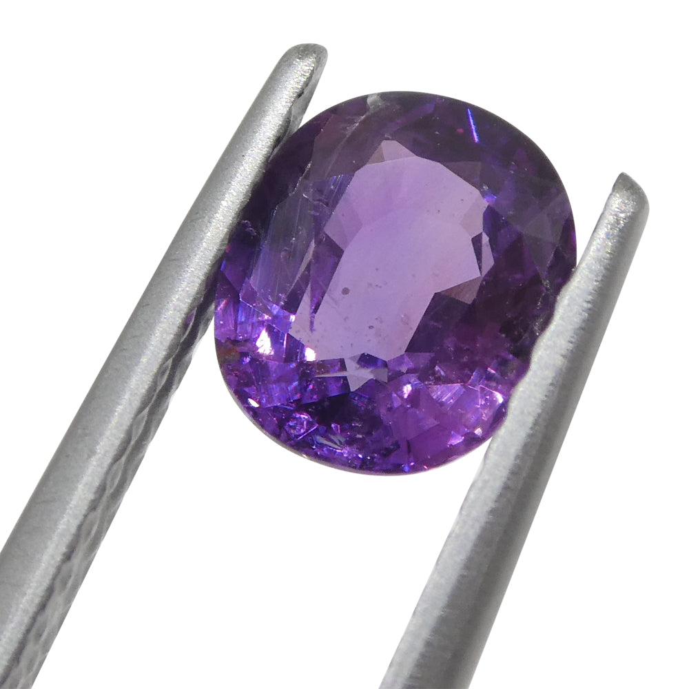 0.96ct Unheated Purple Cushion Sapphire from East Africa, premium gemstone by SkyJems Canadian gem specialists