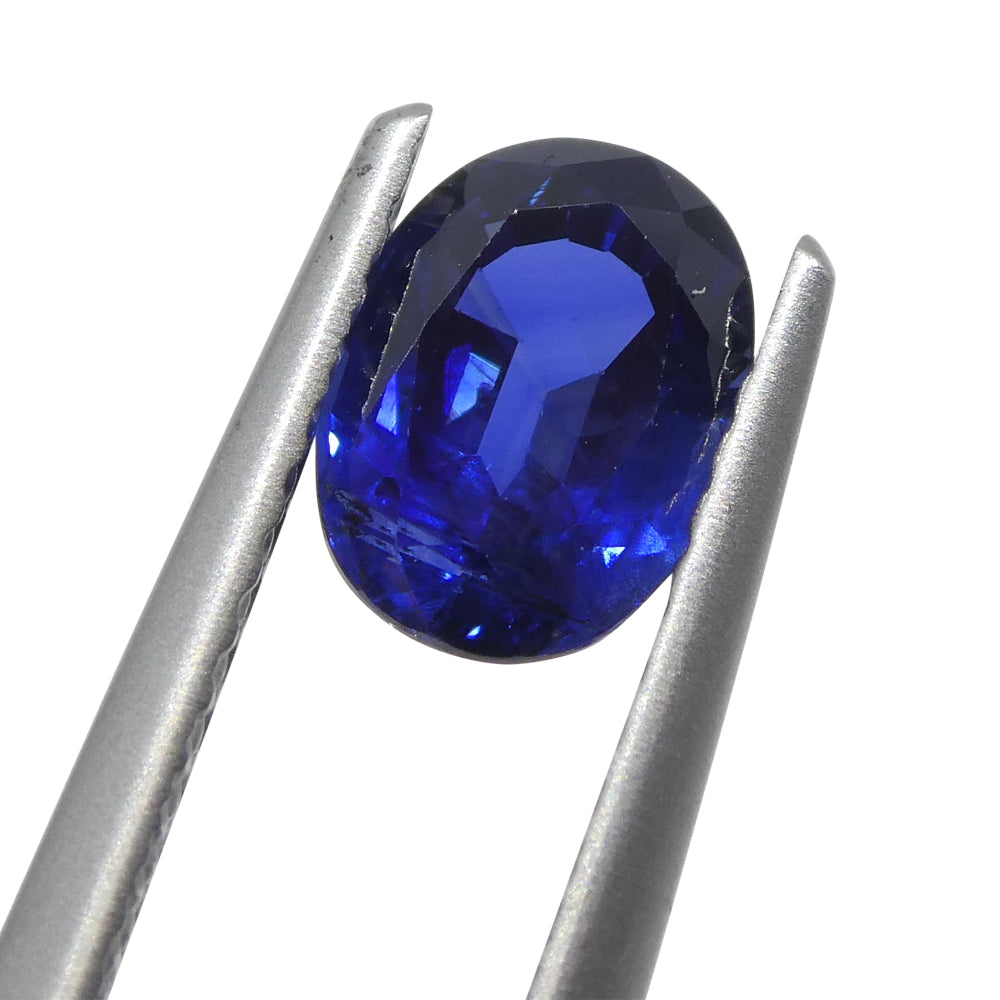 1.38ct Nigerian Blue Sapphire Oval Cut, Vivid Color | Premium Gemstone by SkyJems Canadian Gem Experts
