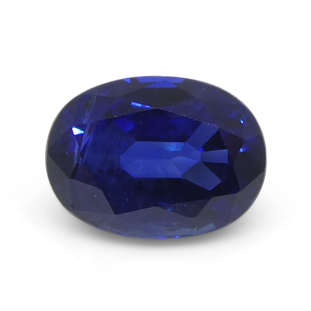 1.38ct Nigerian Blue Sapphire Oval Cut, Vivid Medium-Dark Color | Premium Gemstone by SkyJems Canada