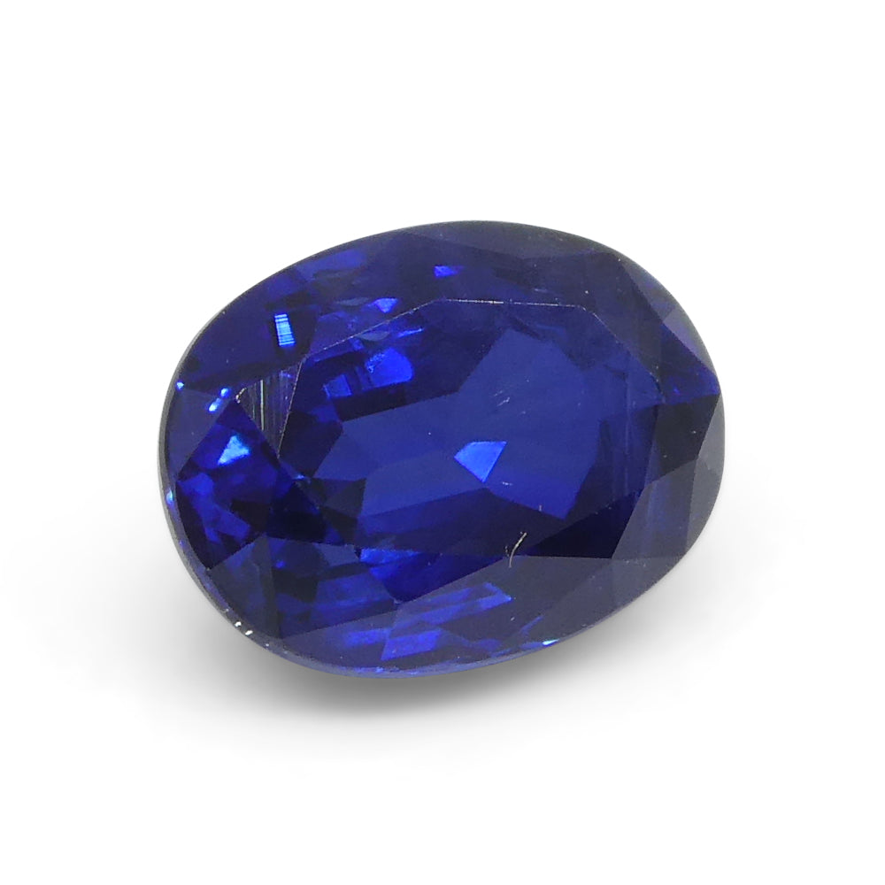 1.38ct Nigerian Blue Sapphire Oval Cut, Vivid Medium-Dark Color, Premium SkyJems Gemstone Collection
