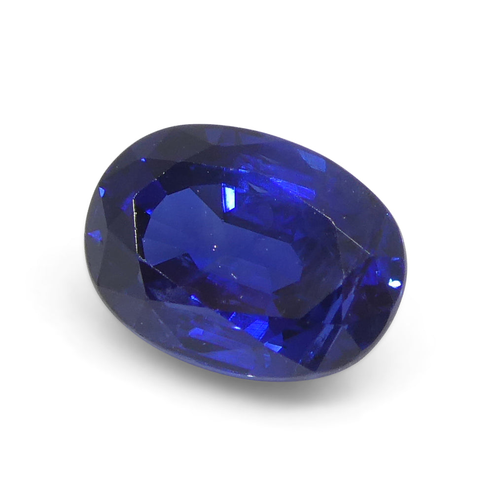 1.38ct Oval Blue Nigerian Sapphire, vivid medium-dark hue, premium single stone from SkyJems Canadian gem specialists