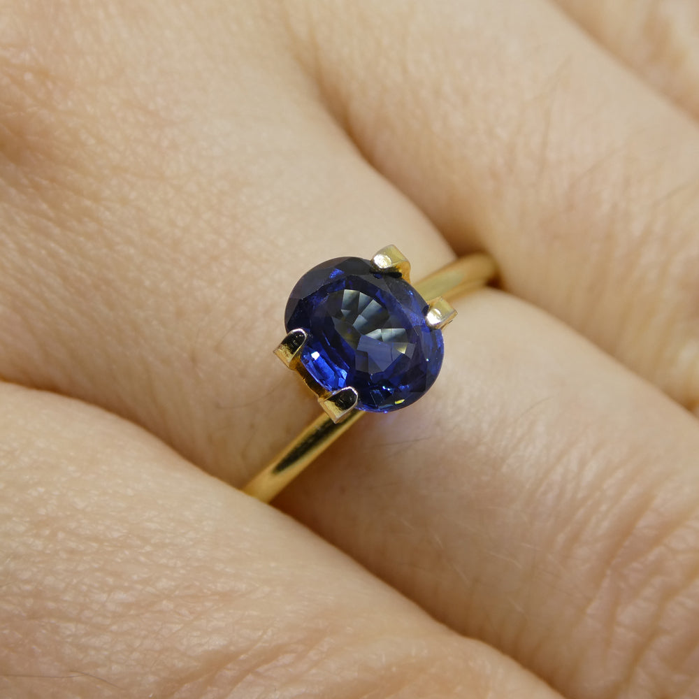 1.35ct Nigerian Blue Cushion Sapphire, premium heated gemstone from SkyJems Canadian gem specialists