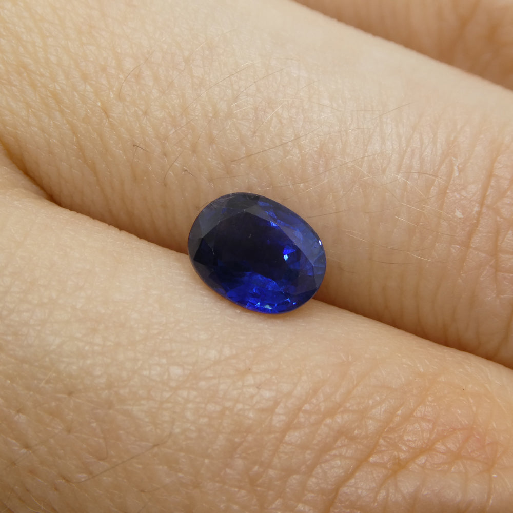 1.59ct Nigerian Blue Sapphire Cushion Cut, Heated Gemstone from SkyJems Premium Colored Stone Collection