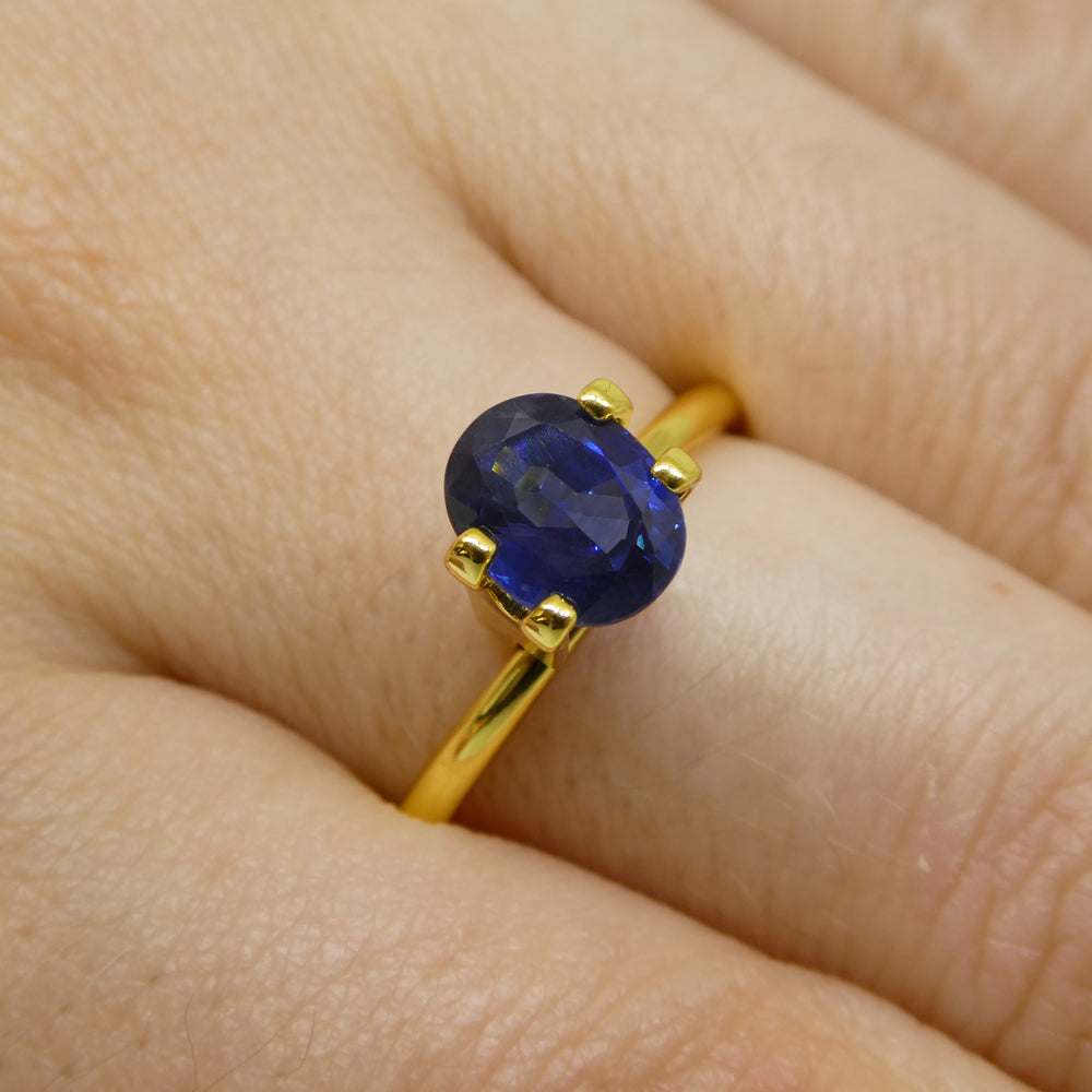 1.59ct Nigerian Blue Sapphire Cushion Cut, premium heated gemstone from SkyJems Canadian gem specialists
