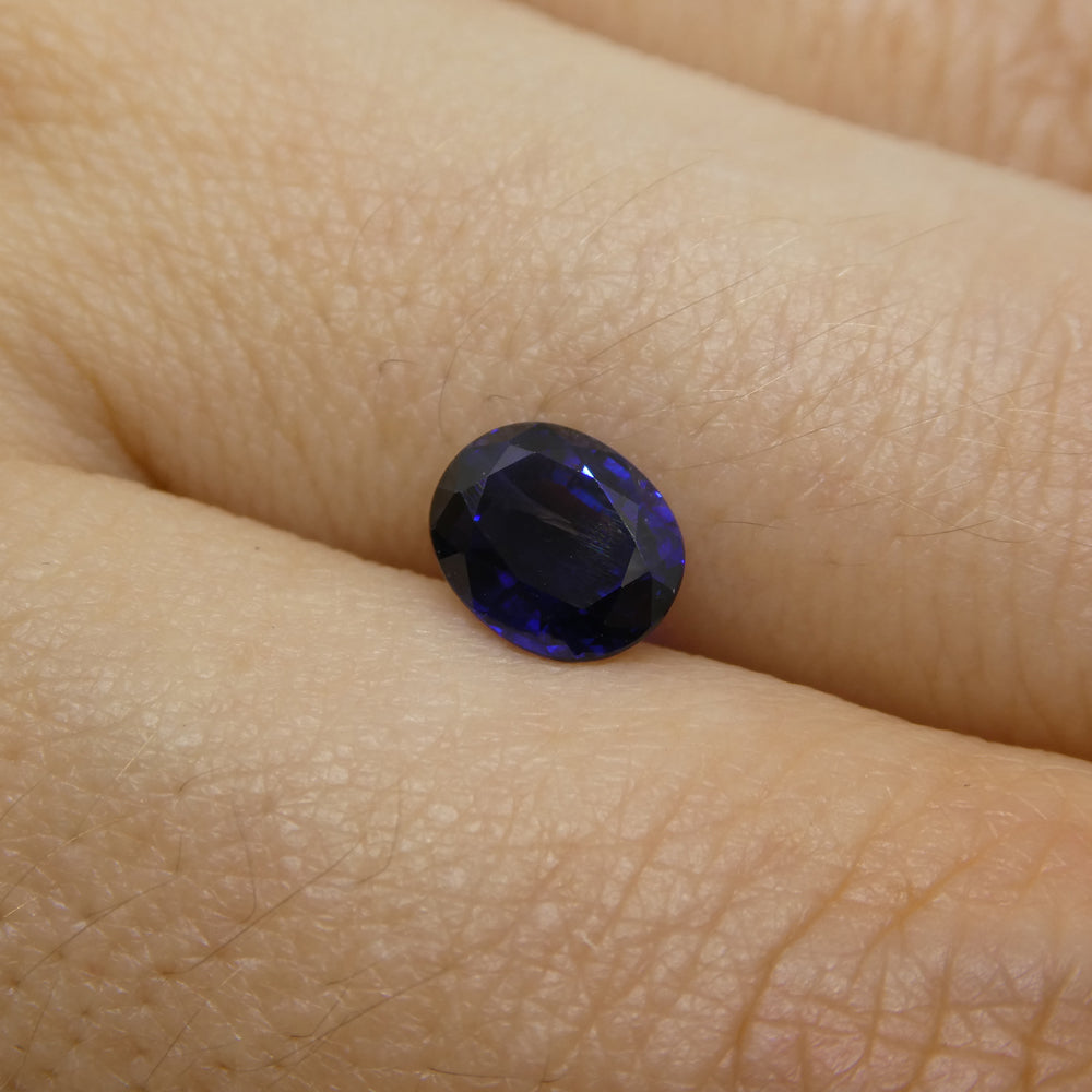 1.4ct Nigerian Blue Sapphire Cushion Cut, Heated Corundum Gemstone by SkyJems Canada