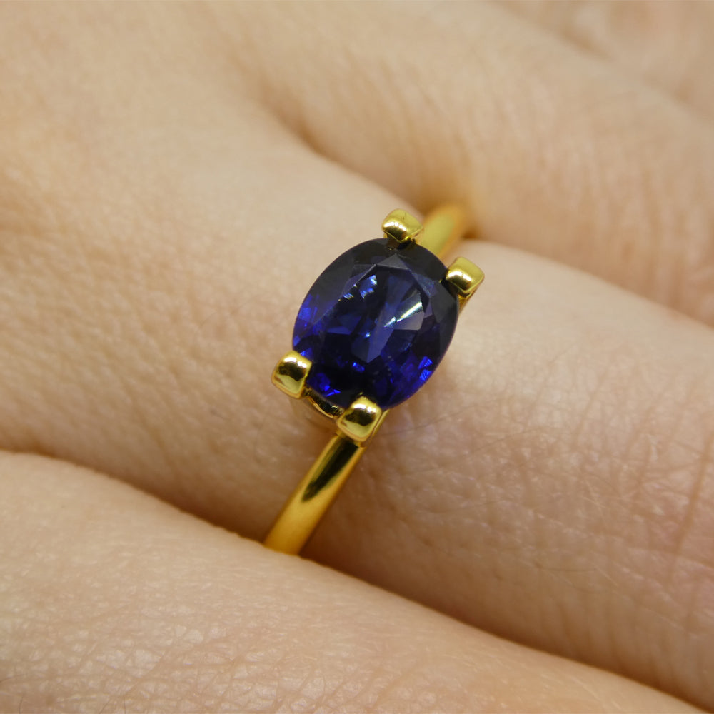 1.4ct Nigerian Blue Sapphire Cushion Cut, Heated Corundum Gemstone by SkyJems Canada