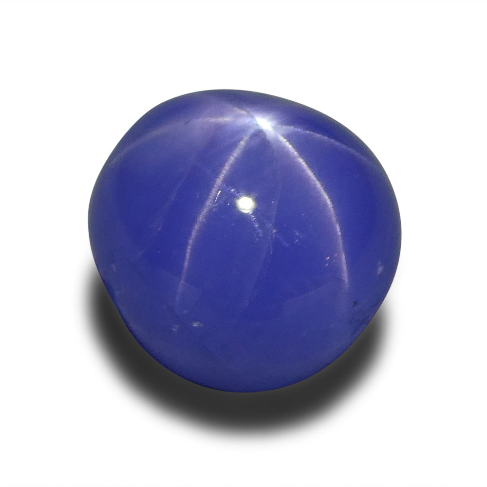 2.99ct Round Cabochon Blue Star Sapphire from Burma - Skyjems Wholesale Gemstones