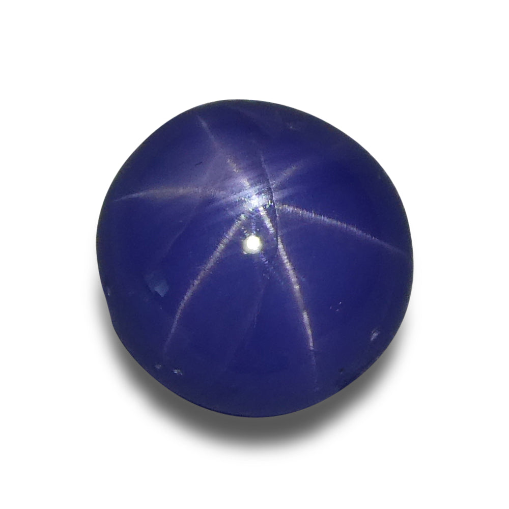 2.99ct Round Cabochon Blue Star Sapphire from Burma - Skyjems Wholesale Gemstones