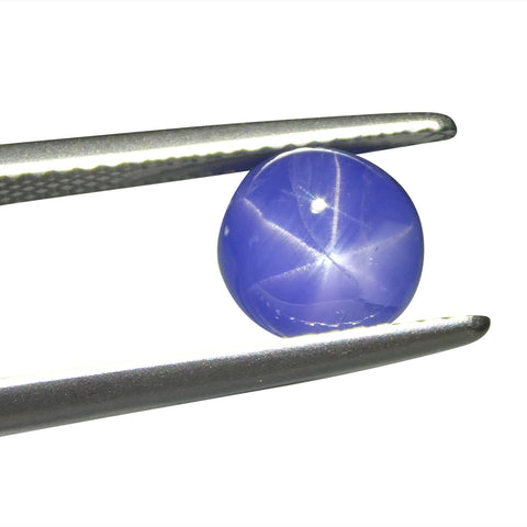 2.99ct Round Cabochon Blue Star Sapphire from Burma, Unheated