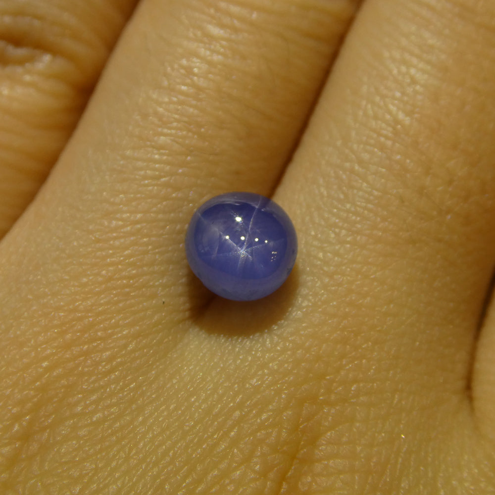 2.99ct Round Cabochon Blue Star Sapphire from Burma - Skyjems Wholesale Gemstones