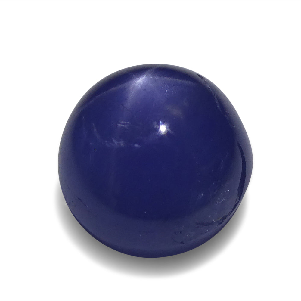 3.83ct Round Cabochon Blue Star Sapphire from Burma (Myanmar), Unheated - Skyjems Wholesale Gemstones