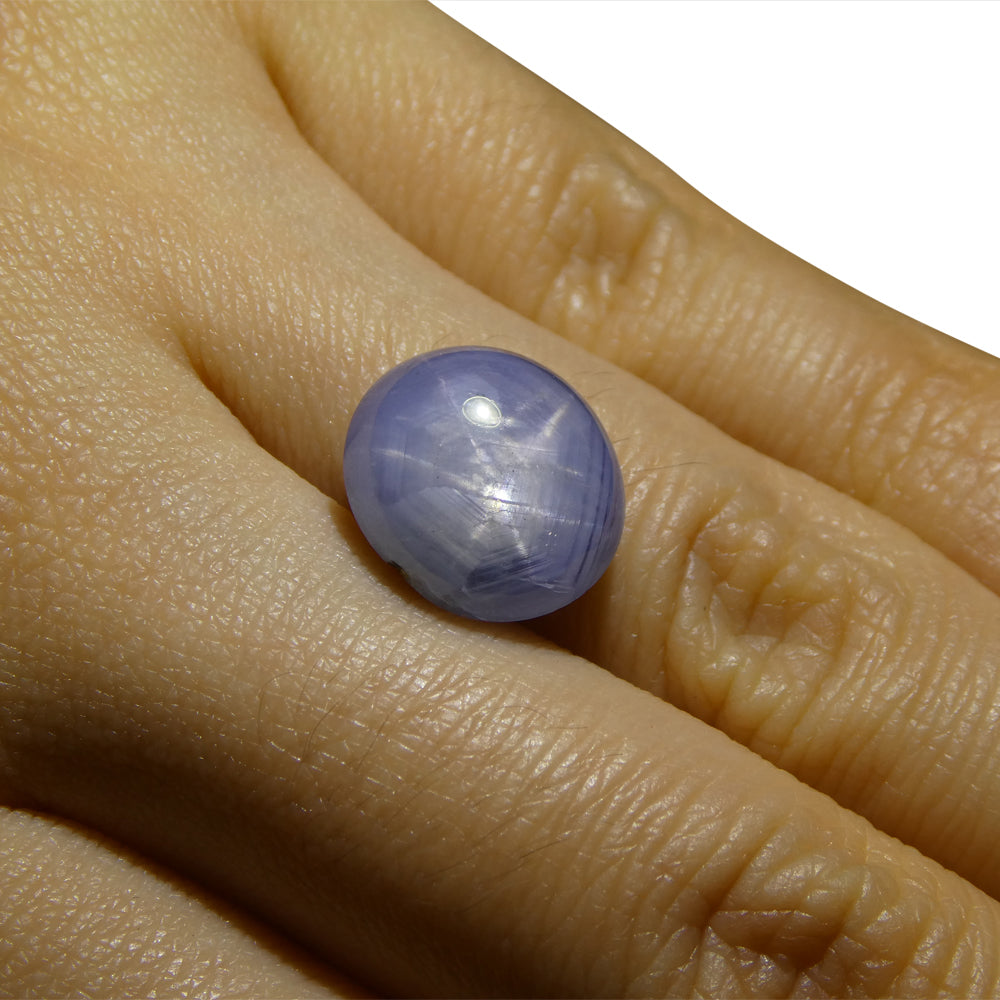 8.95ct Oval Cabochon Blue Star Sapphire from Sri Lanka, Unheated - Skyjems Wholesale Gemstones