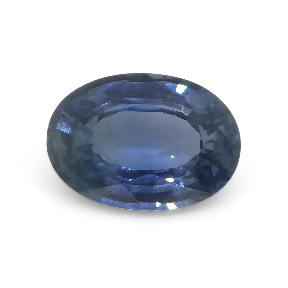 0.87ct Oval Blue Sapphire from Thailand, heated gemstone by SkyJems, premium blue corundum in modified step cut