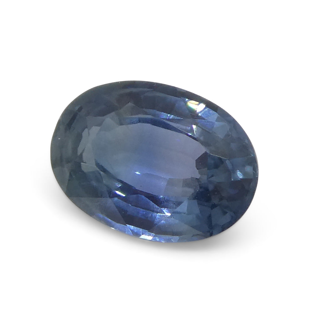 0.87ct Oval Blue Sapphire from Thailand, heated natural gemstone by SkyJems, premium blue corundum in modified step cut