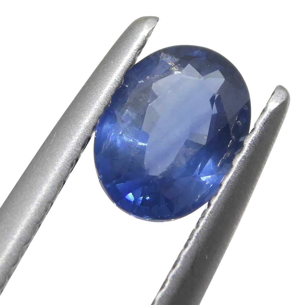 0.9ct Oval Blue Sapphire from Thailand, premium heated gemstone by SkyJems, classic blue corundum in modified step cut