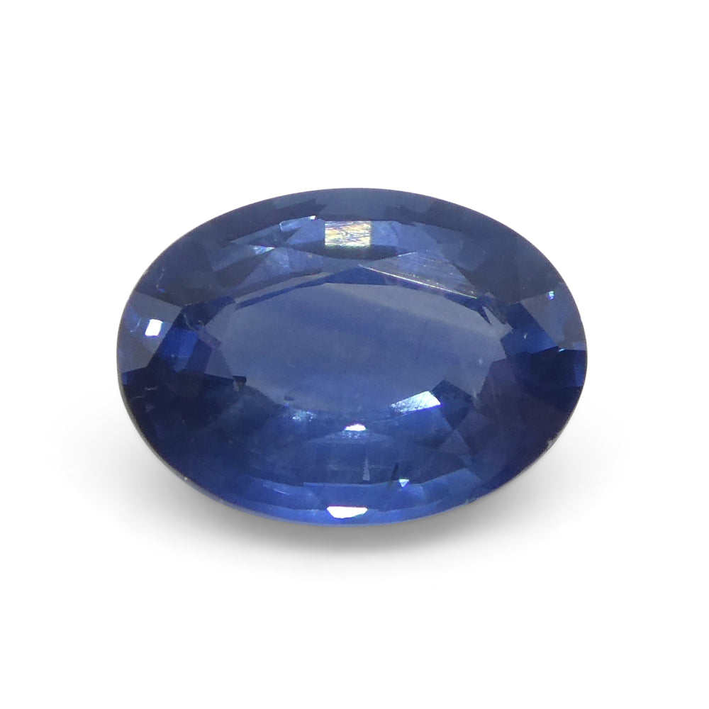 0.9ct Oval Blue Sapphire from Thailand, premium heated gemstone by SkyJems, classic blue corundum in modified step cut