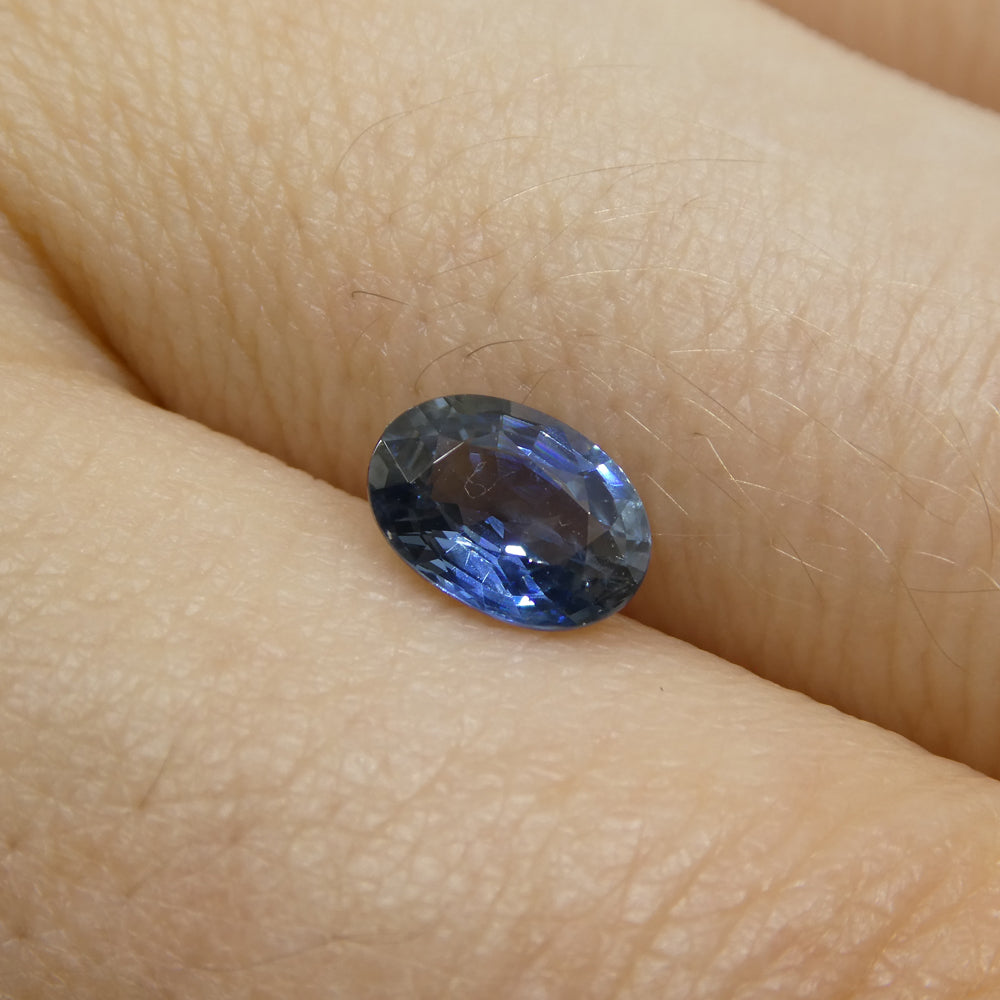 0.91ct Blue Oval Sapphire from Thailand, premium heated gemstone by SkyJems Canadian gem specialists