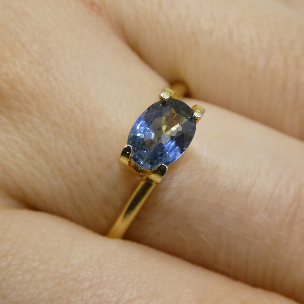 0.91ct Oval Blue Sapphire from Thailand, heated gemstone by SkyJems - premium blue corundum in classic modified step cut
