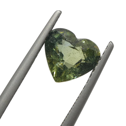 1.71ct Heart Shape Green Sapphire from Tanzania, Unheated