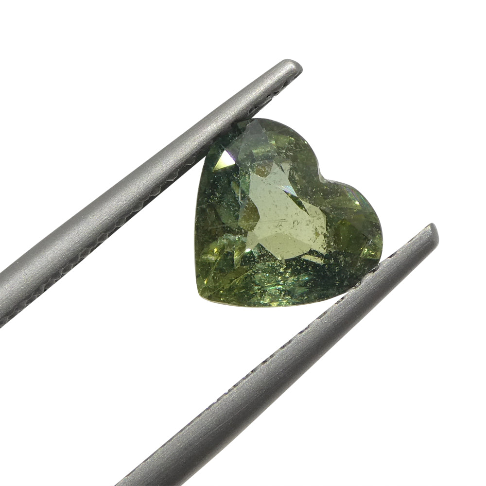 1.71ct Heart Shape Green Sapphire from Tanzania - Skyjems Wholesale Gemstones