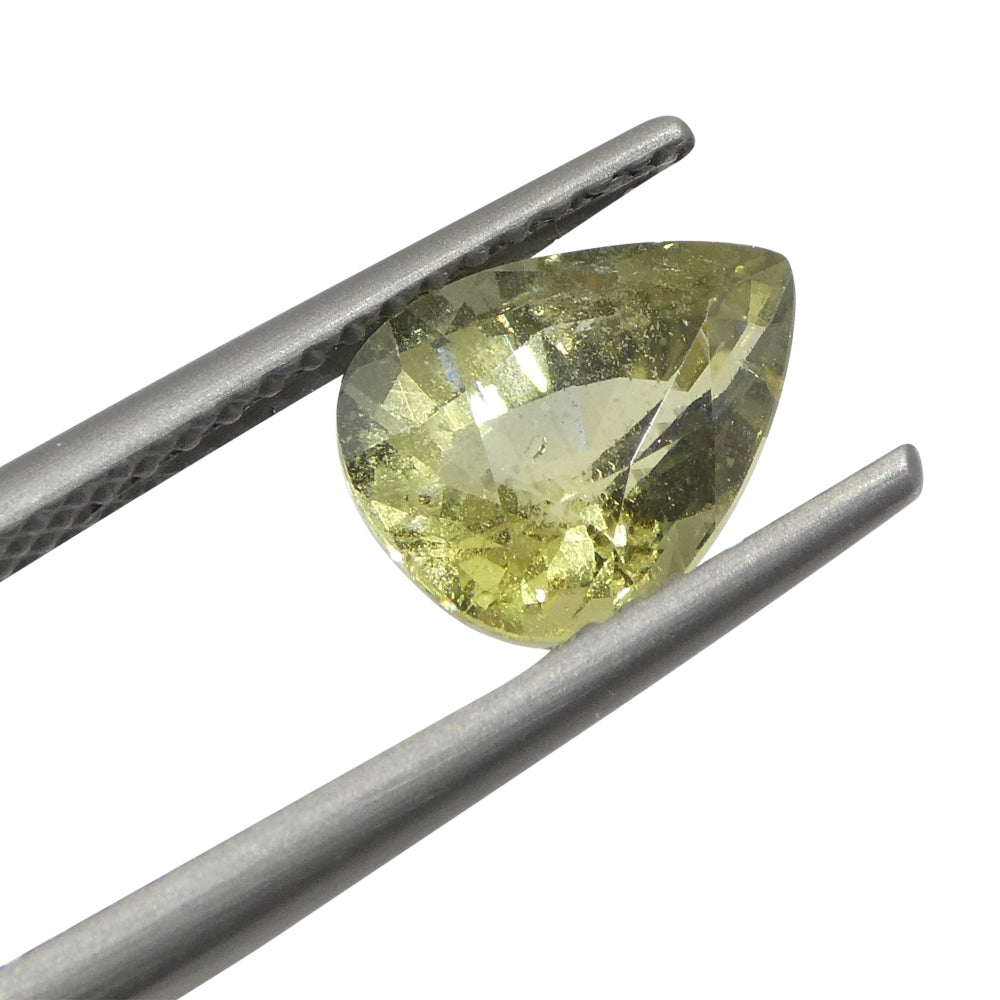 2.3ct Unheated Yellow Sapphire from Tanzania, Pear Shape - Premium Gemstone by SkyJems Canadian Gem Experts