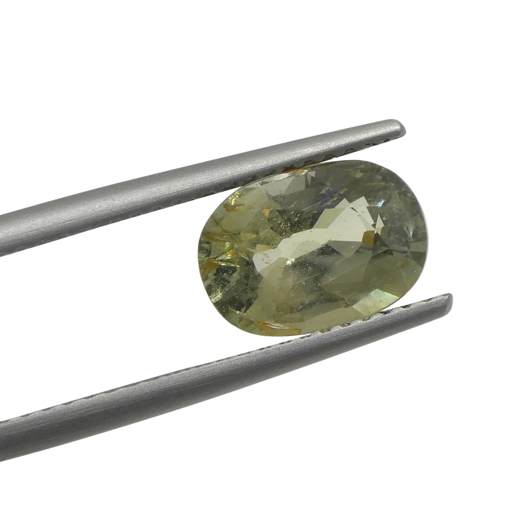 2.61ct Oval Green Sapphire from Tanzania, unheated natural gemstone by SkyJems, premium Canadian colored gem specialists