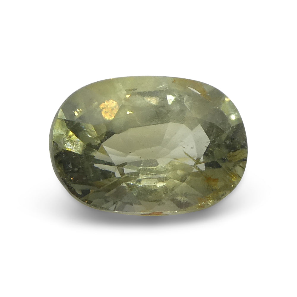 2.61ct Oval Green Sapphire from Tanzania, unheated natural gemstone by SkyJems, premium Canadian colored gem specialists