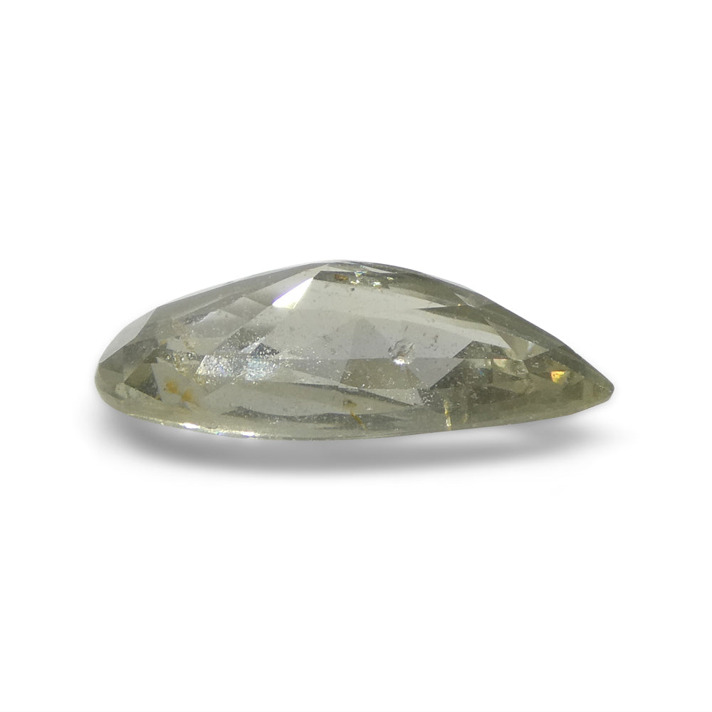 SkyJems 2.95ct Tanzanian Green Sapphire, Pear Shape, Unheated Natural Gemstone from Premium Canadian Collection