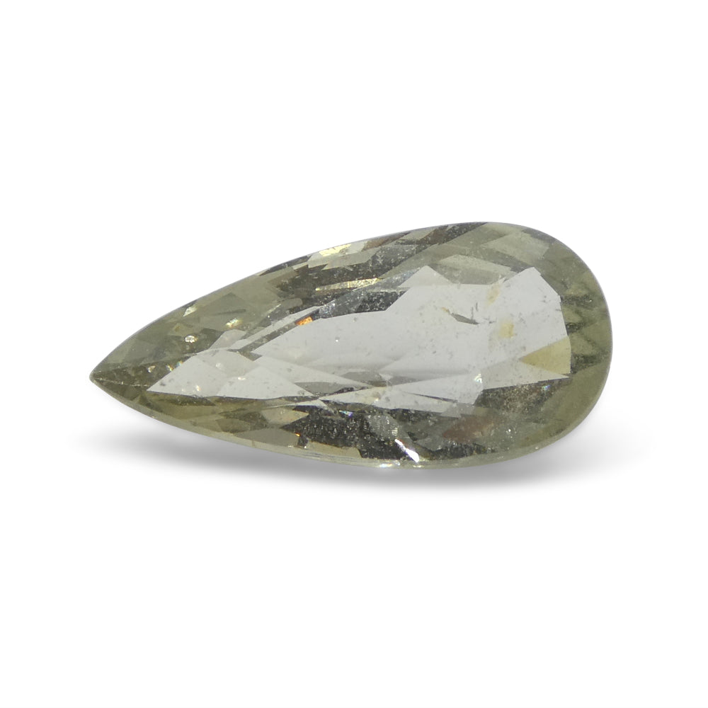 2.95ct Tanzanian Green Sapphire Pear Cut - Unheated Natural Gemstone by SkyJems Canadian Gem Experts