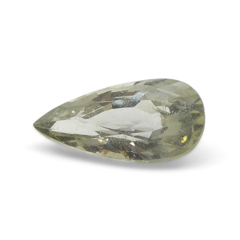 2.95ct Pear Shape Green Sapphire from Tanzania, Unheated