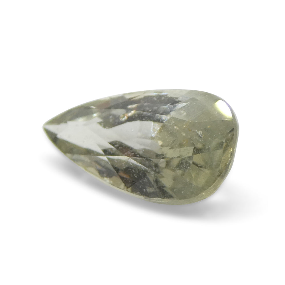 2.95ct Tanzanian Green Sapphire Pear Cut - Unheated Natural Gemstone by SkyJems Canadian Gem Experts
